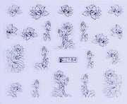 STAINED GLASS STICKER - LOTUS FLOWER - SILVER - Z184S