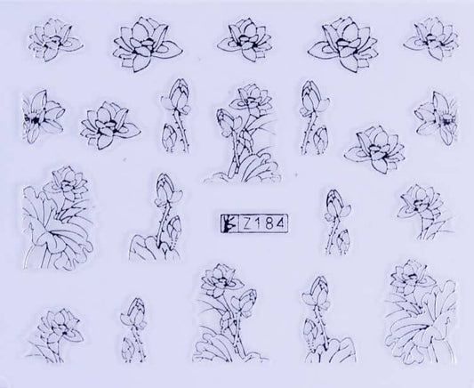 VITRAL STICKER - LOTUS FLOWER - SILVER - Z184S