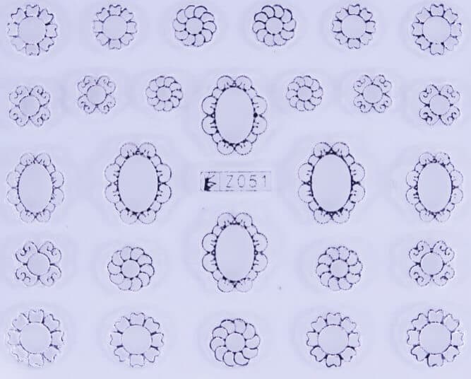 VITRAL STICKER - FLOWER FRAME SILVER - Z051S