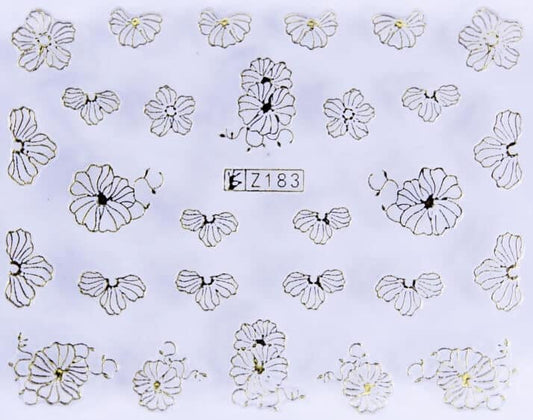 VITRAL STICKER - DELICATE FLOWER2 - GOLD - Z183G