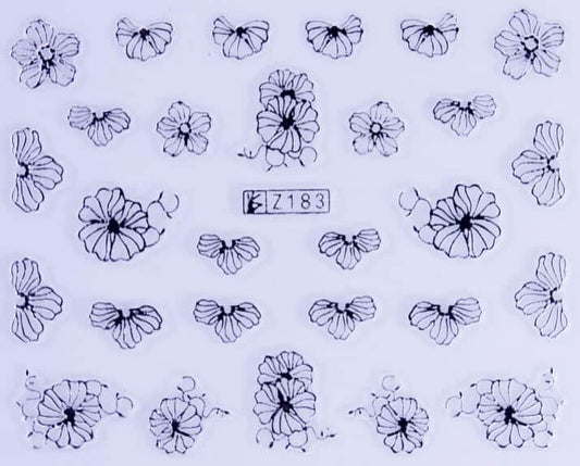 VITRAL STICKER - DELICATE FLOWER2 - SILVER - Z183S
